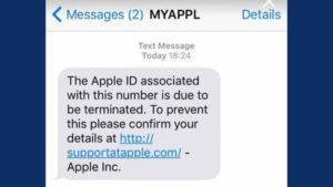 Ecco una nuova truffa all'iPhone un sms falso dal supporto di Apple 