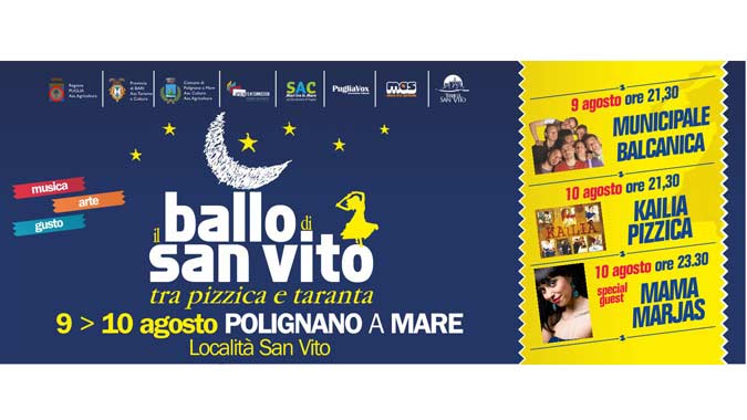 Concerto Municipale Balcanica “Il ballo di San Vito” oggi Polignano a Mare 9 agosto 2013 orario evento e curiosità