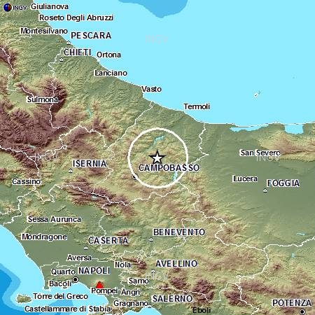 Terremoti in tempo reale: news su forte scossa tra Campobasso e Foggia