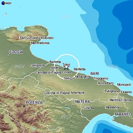 Terremoti in tempo reale: nuove scosse provincia di Bari e Gubbio