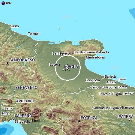 Terremoti in tempo reale: oggi scosse a Foggia in Puglia e Umbria