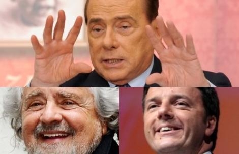 Ultimi sondaggi politico elettorali Europee 2014: debacle Berlusconi, sale Grillo, boom Renzi, bene Alfano e Salvini