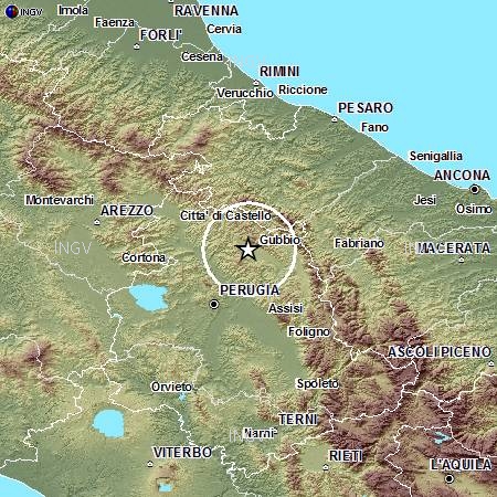 Terremoti in tempo reale: oggi news nuova forte scossa Gubbio (Umbria)