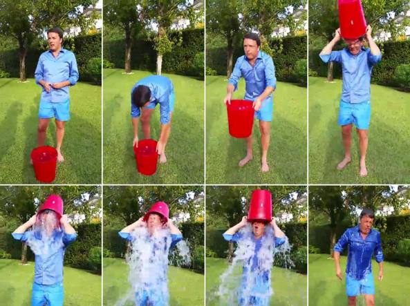 Matteo Renzi partecipa all’Ice Bucket Challenge per Sla e la Codacons polemizza