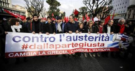 A Roma manifestazione per Tsipras e contro politica UE