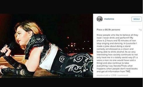 La replica di Madonna alle accuse di essersi presentata ubriaca e in ritardo ad un concerto