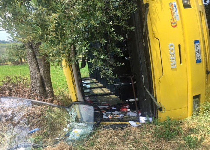 Tragedia sulle strade, conducente scuolabus che trasportava 50 bambini accusa malore e il mezzo finisce fuori strada, 23 bambini portati in ospedale