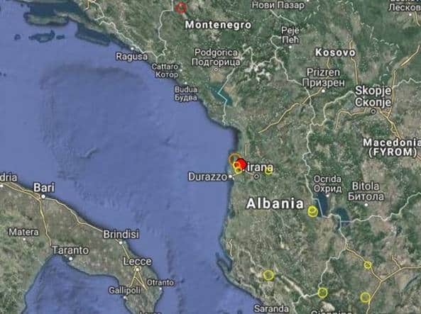 Terremoto ultim’ora, fortissima scossa in Albania, avvertita in Puglia, gente per strada si temono danni