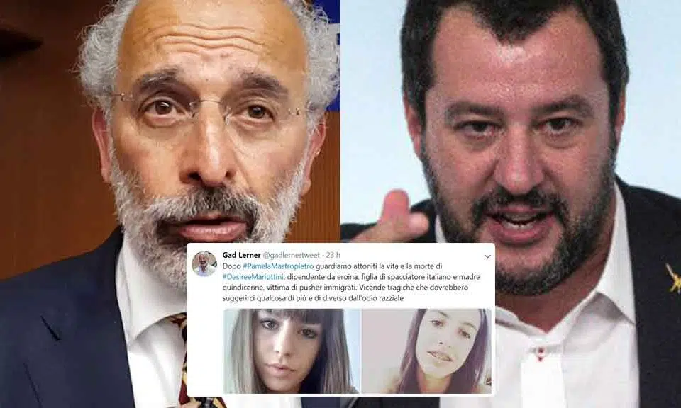 Dura risposta di Salvini al tweet di Lerner su Desirèe Mariottini, “Gad, ma vergognati”