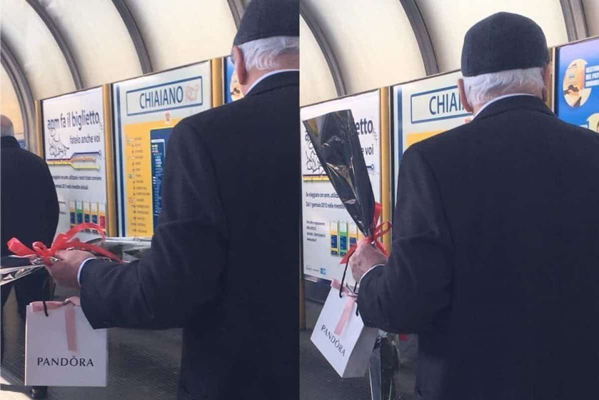 Amore senza fine, uomo anziano prende la metrò a Napoli per raggiungere il centro e comprare un anello e una rosa alla moglie per San Valentino, “Sono 54 anni che stiamo insieme”