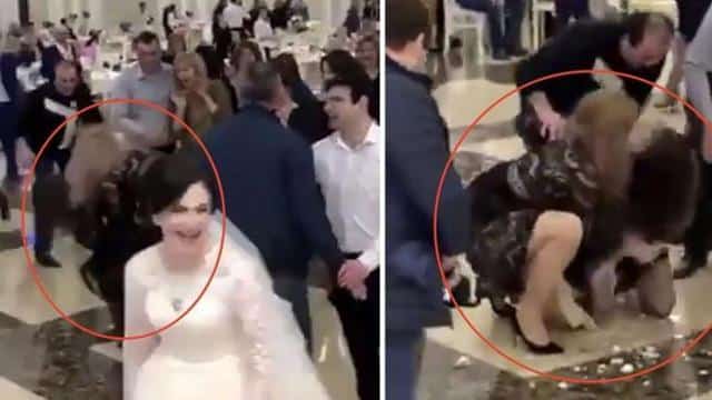 Sposa lancia il bouquet e scoppia una rissa tra le invitate per accaparrarselo