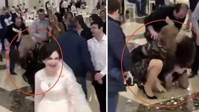 Sposa lancia il bouquet e scoppia una rissa tra le invitate per accaparrarselo