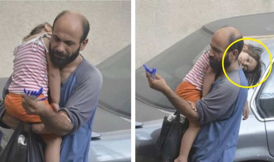 Uomo disperato e con la figlia affamata, vendeva biro per strada finchè uno sconosciuto non scattò una foto a sua figlia, la vita della piccola e del suo papà cambiò all’improvviso