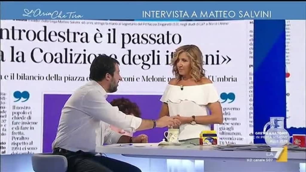 Myrta Merlino su La7 a Salvini “Ho letto che c’è un ritorno di fiamma con Di Maio” , la risposta del leader della Lega è epica…