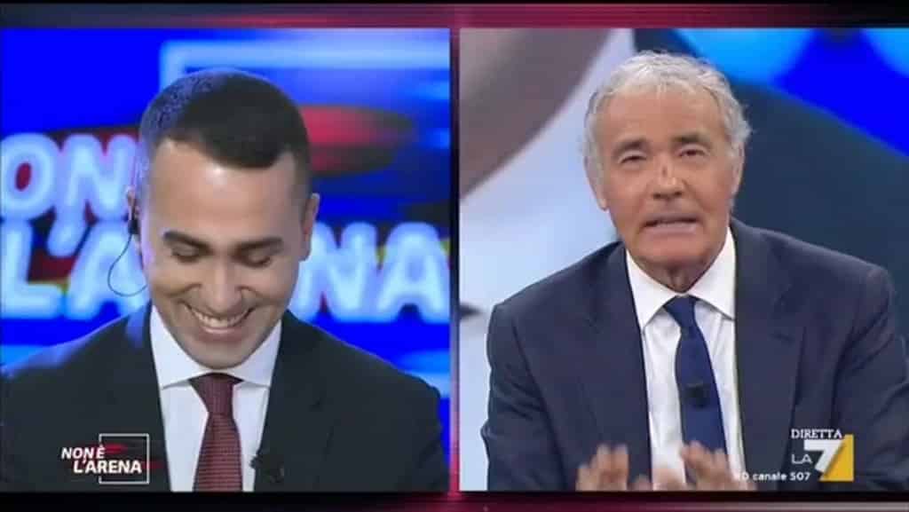 Non è l’arena, Massimo Giletti a Luigi Di Maio “hai chiamato Salvini per chiedere della nuova fidanzata?” il capo politico del M5S risponde così