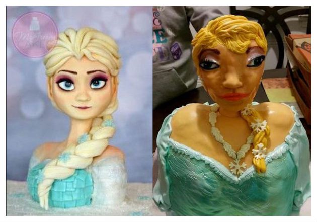 Per accontentare la bimba ordinano per il suo compleanno la torta della Principessa Elsa, ma il risultato è da film horror