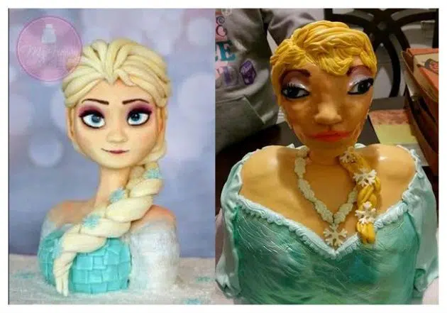 Per accontentare la bimba ordinano per il suo compleanno la torta della Principessa Elsa, ma il risultato è da film horror