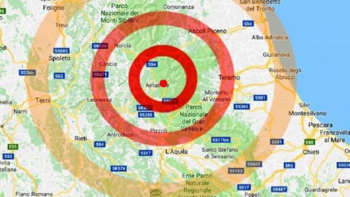 Terremoto in tempo reale, nuova scossa nel Lazio, trema la terra a Amatrice