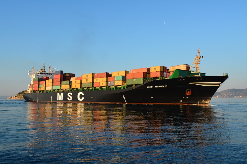 Bari al porto approdata la più grande portacontainer del mondo è la Msc Hannah