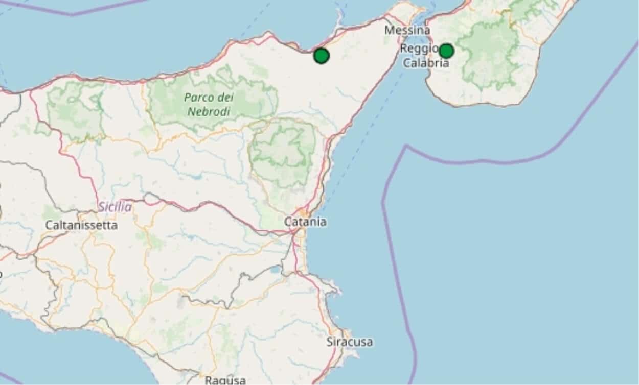 Terremoto in tempo reale, trema la terra in Sicilia, scossa nel messinese