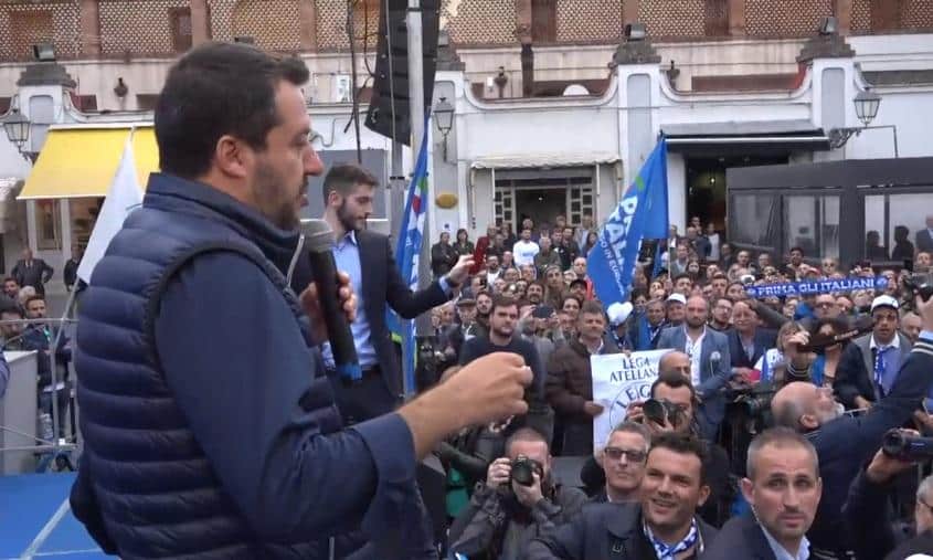 Salvini a Napoli su un possibile Conte Ter “Meglio Topolino, prima si va a votare meglio è”