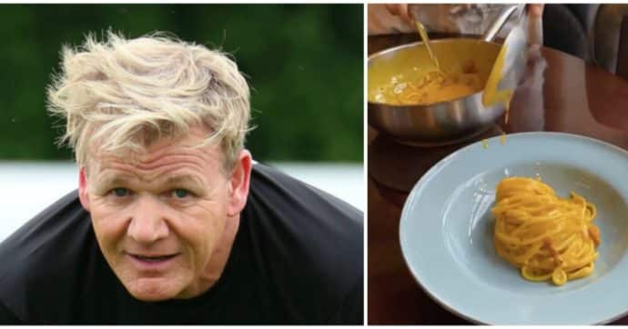 Gordon Ramsay casca sulla Carbonara, il video dello chef che preparare il piatto tipico romano è uno dei più criticati sul web!
