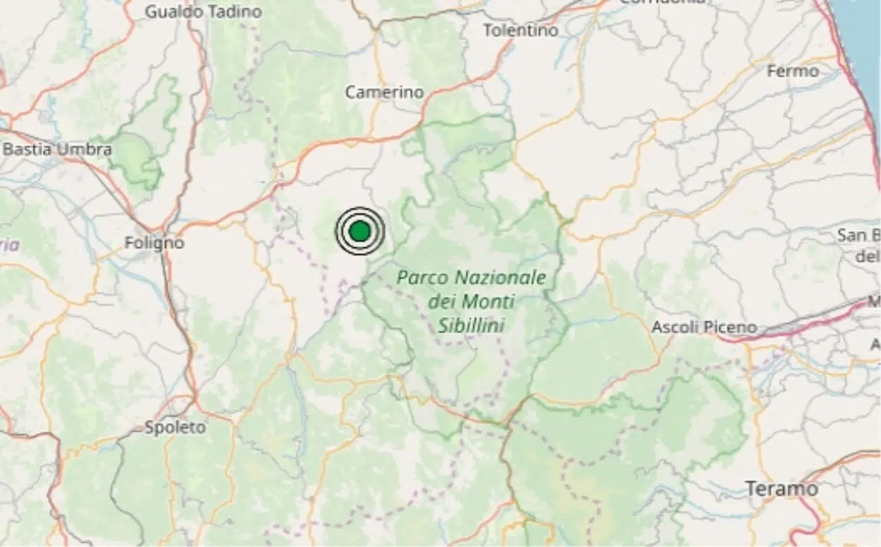 Terremoto in tempo reale, nuova scossa nelle Marche, trema la terra a Macerata