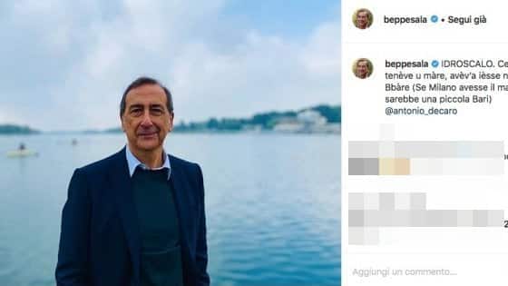 L’omaggio del Sindaco di Milano Beppe Sala a Bari, “Se Milano avesse il mare, sarebbe una piccola Bari”