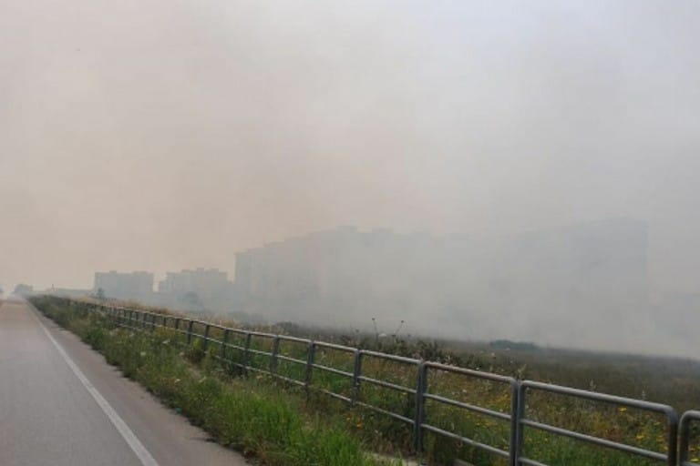 Bari, scoppia un incendio alla zona industriale, vigili del fuoco e polizia municipale al lavoro