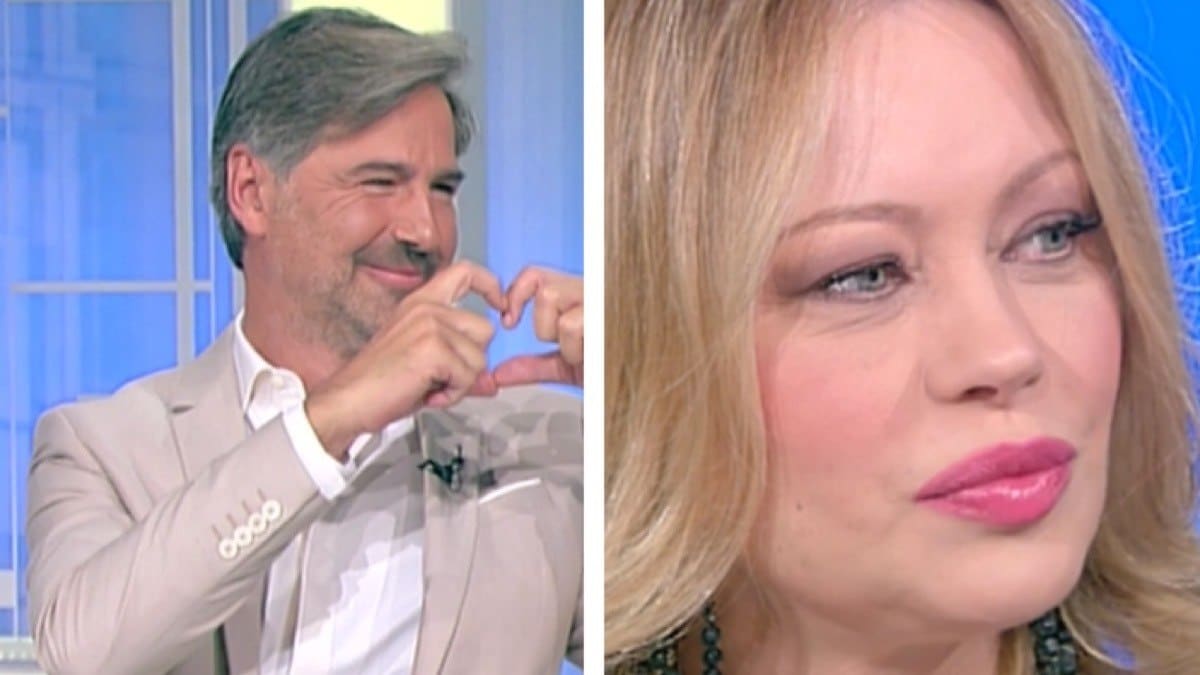 Beppe Convertini pazzo di Anna Falchi: “Sei così bella, così tanta”, lei imbarazzata rimane senza parole, gelo in studio