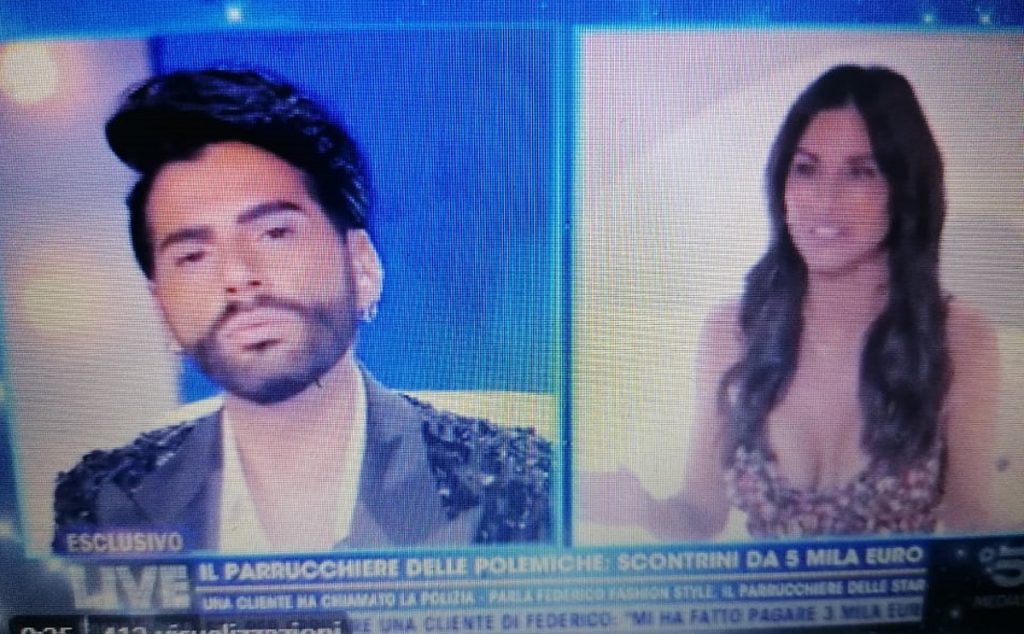 Antonella Mosetti contro Federico Fashion Style, lite violentissima, “Il tuo è un salone degli orrori” e lui “Non hai mai pagato”