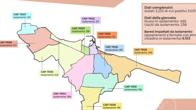 Bari, in una sola settimana 800 positivi in più, il quartiere più colpito il San Paolo con 545 contagiati