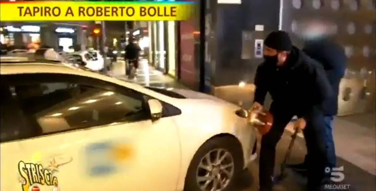 Staffelli consegna il Tapiro a Bolle, una ruota dell’auto con a bordo il ballerino sale su un piede di Staffelli che finisce in ospedale, Bolle non si ferma e va via e poi spiega il perché sui social