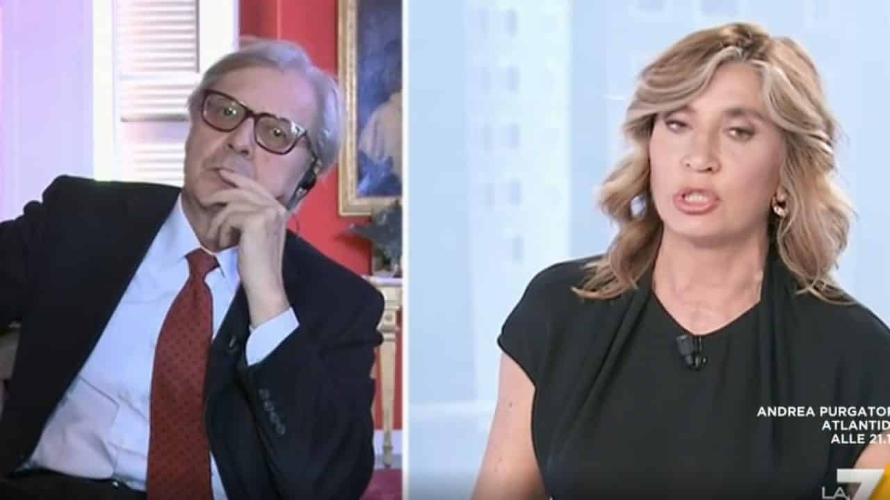 L’Aria Che Tira, Myrta Merlino ospita Vittorio Sgarbi ma poi gli dice: “Ti odio, ti odio”, gelo in studio