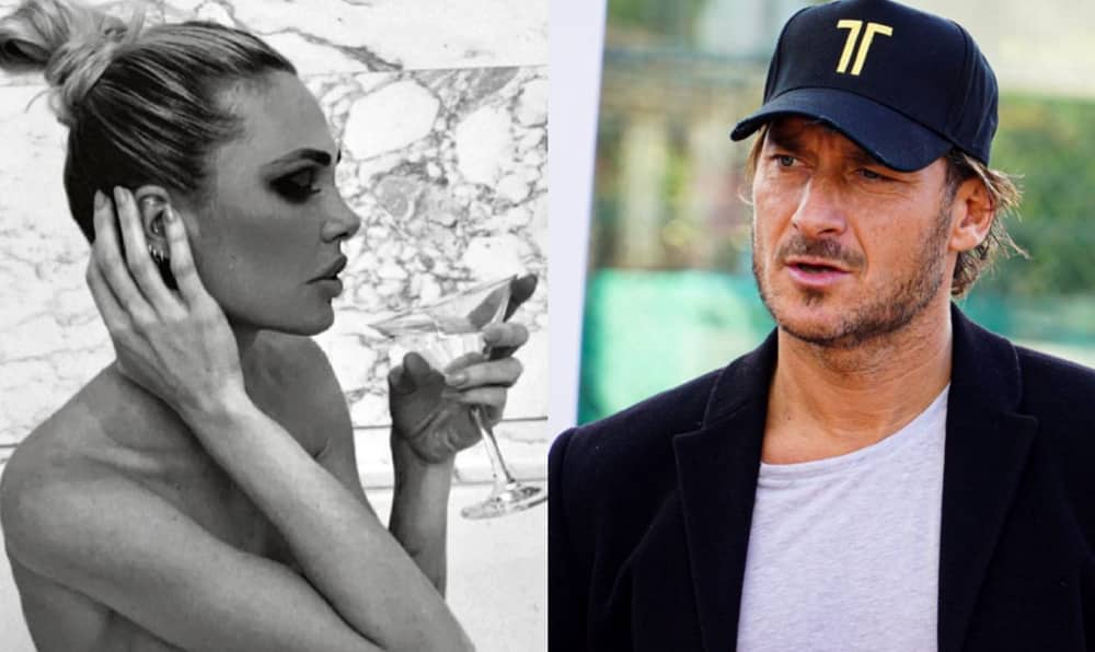 Ilary Blasi posta una foto nella vasca con un calice di vino, Francesco Totti commenta “Sicuramente …”