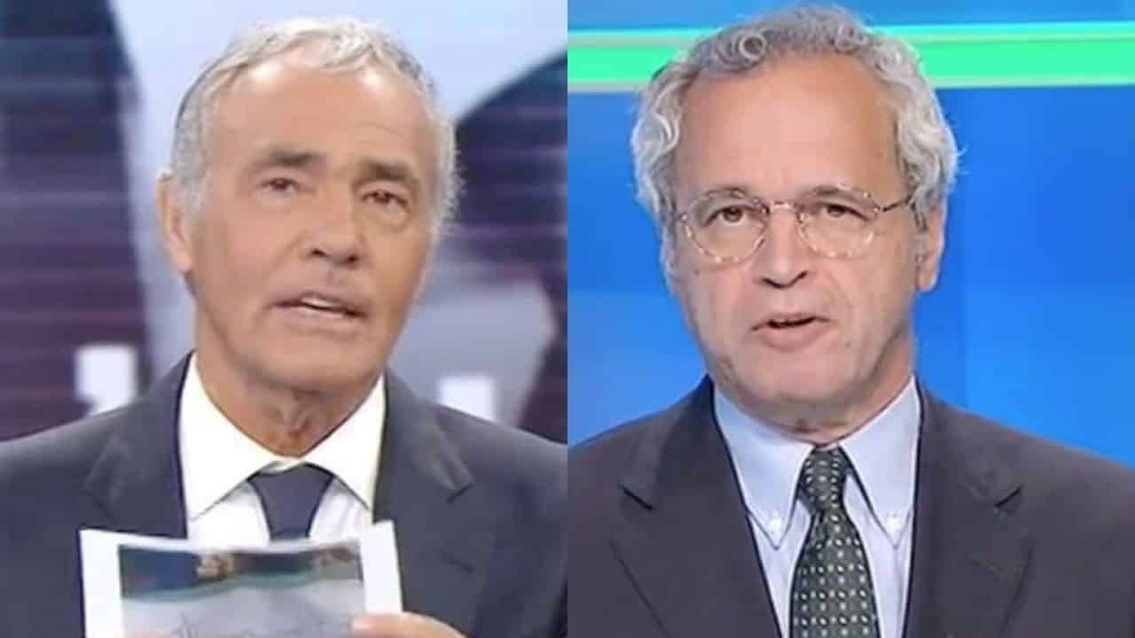 Non è l’arena, Massimo Giletti fa una domanda a Enrico Mentana e la risposta lo gela, grande imbarazzo in studio