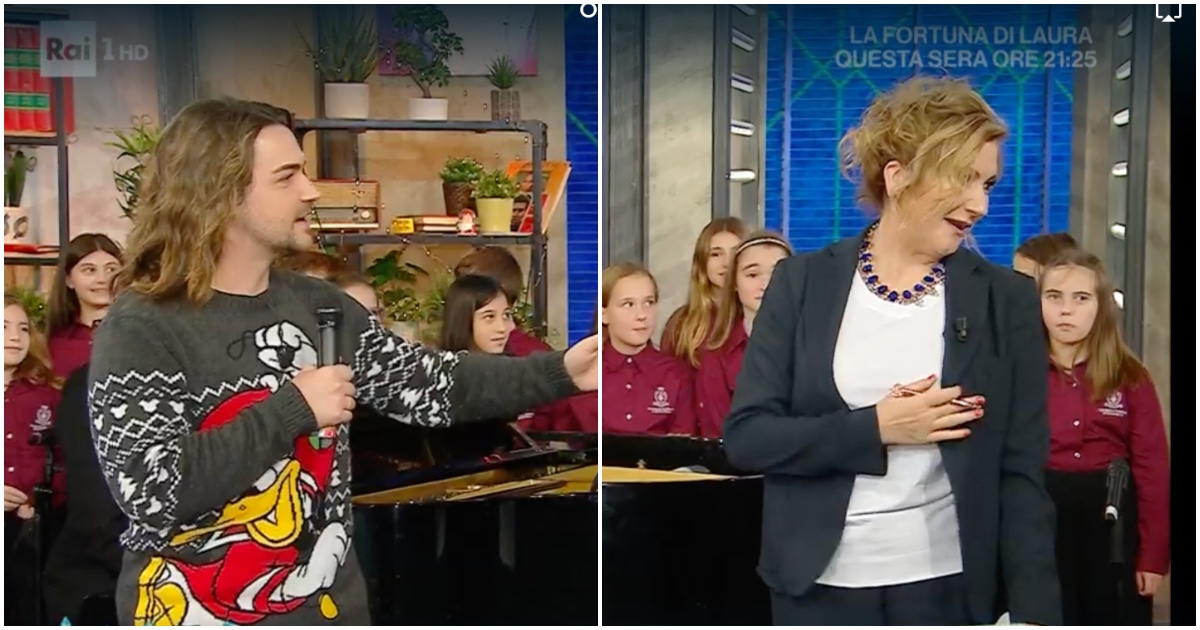 Oggi è un altro giorno, Serena Bortone a Valerio Scanu volano stracci, lei: “Hai un maglione ridicolo” e lui “Ti sei pettinata con i petardi”