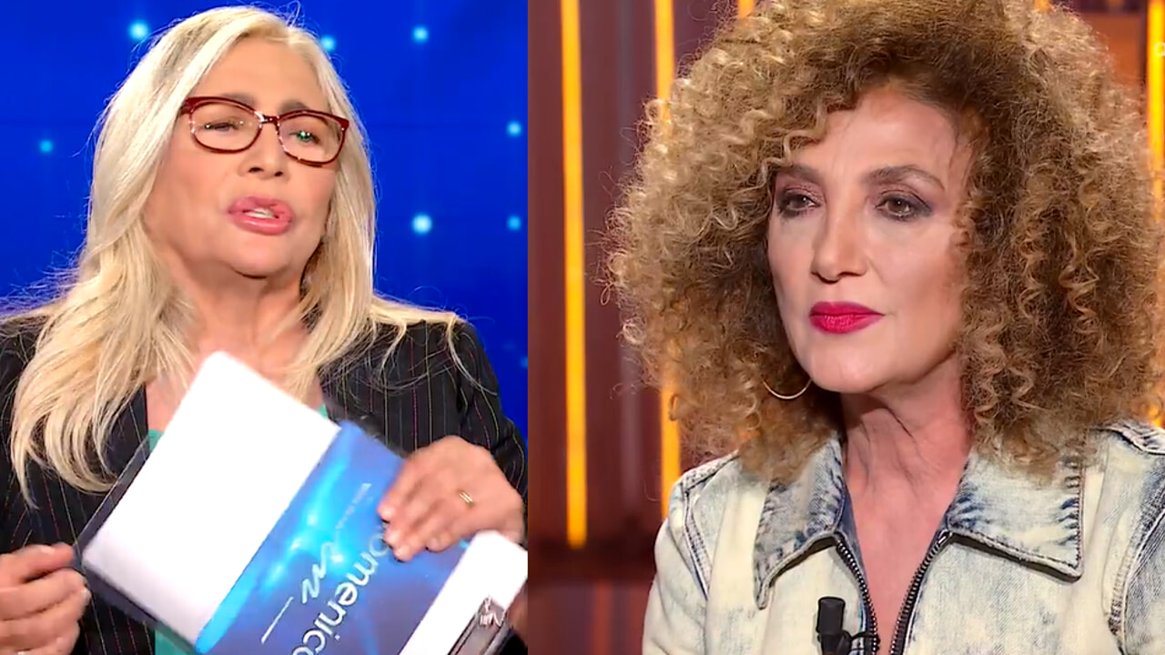 Domenica In, Marcella Bella alla Venier: “Facevi la simpatica con mio marito”, la Venier stizzita: “Mai con un uomo sposato”, momenti di grande tensione in studio