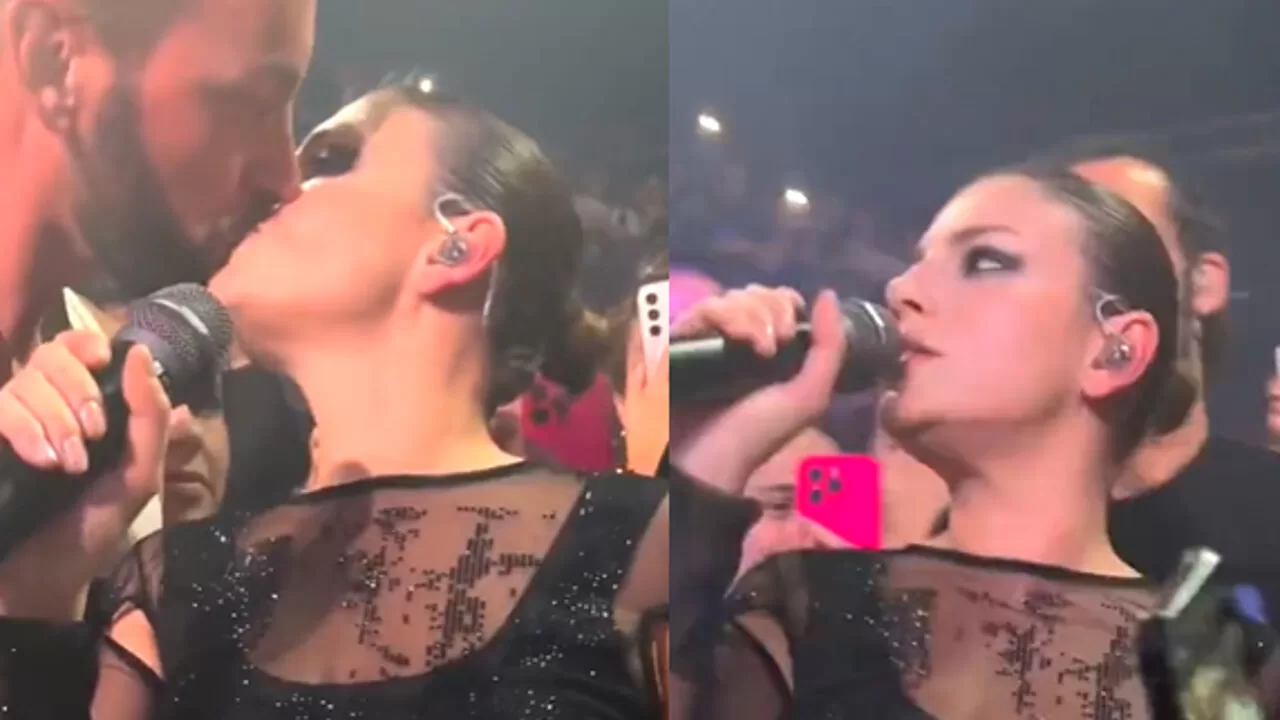 Emma Marrone sorprende il pubblico, durante il concerto dà un bacio appassionato ad un fan
