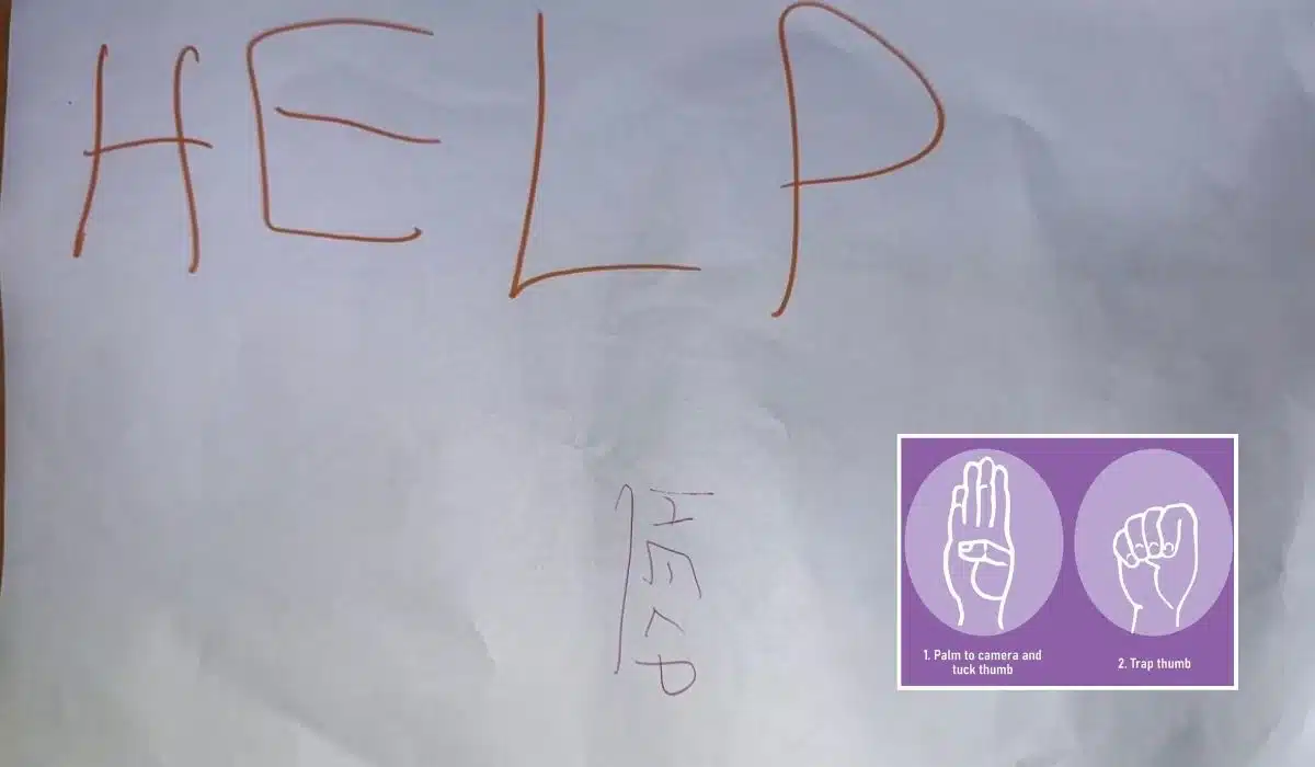 Cartello sul balcone con la scritta “help” scritto da tre bimbe, così salvano la mamma dall’aggressione di un papà violento