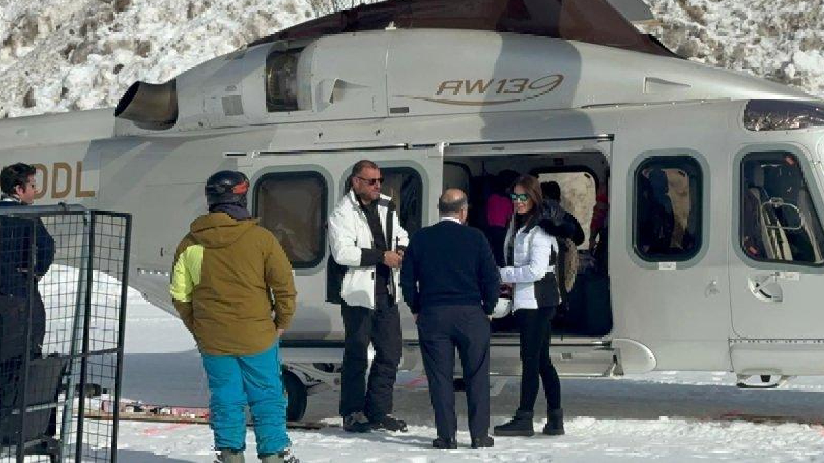 L’arrivo spettacolare di Silvia Toffanin a Prato Nevoso: per lei, l’elicottero atterra sulle piste da sci