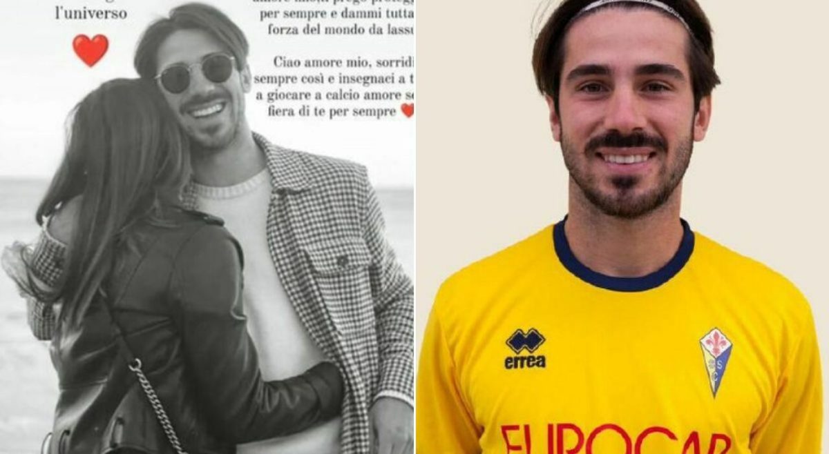 L’ultimo saluto a Mattia Giani, calciatore 26enne morto in campo, la compagna “Le nostre anime apparterranno per sempre”
