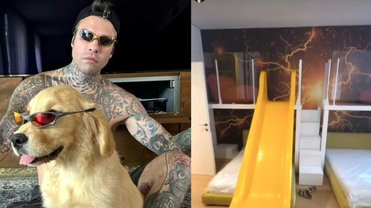 Fedez e la cameretta da sogno per Vittoria e Leone, uno scivolo, un soppalco e un lampadario da 311 euro