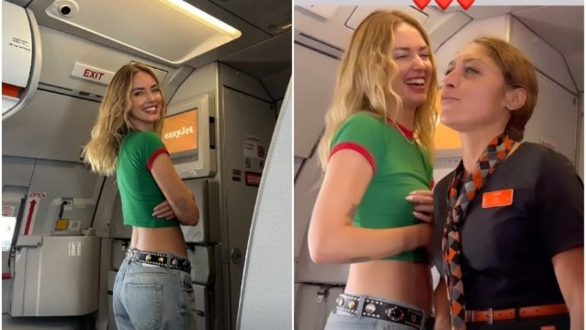 Chiara Ferragni fotografata su un volo EasyJet, scatenando curiosità sui social.