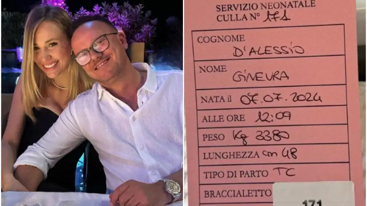 Gigi D'Alessio e Denise Esposito danno il benvenuto a Ginevra: nata la sesta figlia del cantautore napoletano