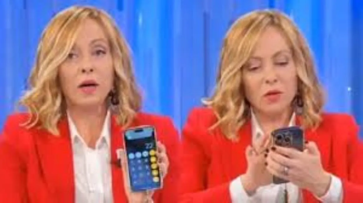 Giorgia Meloni sbaglia i conti con la calcolatrice a Porta a Porta: “Ho fatto un casino”