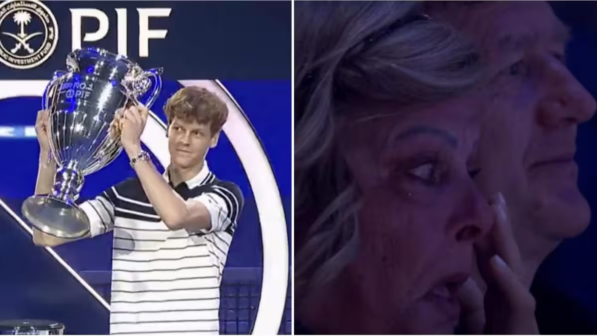 Jannik Sinner chiude la stagione al primo posto del ranking ATP. La premiazione a Torino, con i genitori commossi sugli spalti.