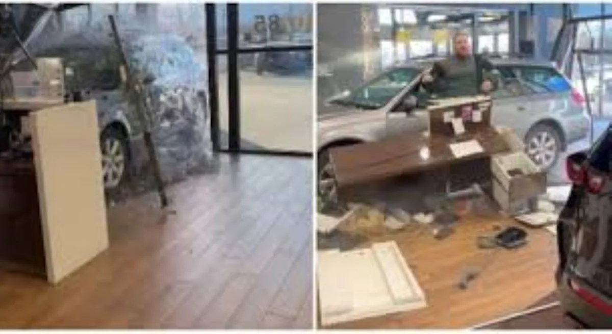 Concessionaria rifiuta il reso dell’auto che presenta molti problemi, lui sale sull’auto, ingrana la marcia e si schianta contro la vetrata: arrestato