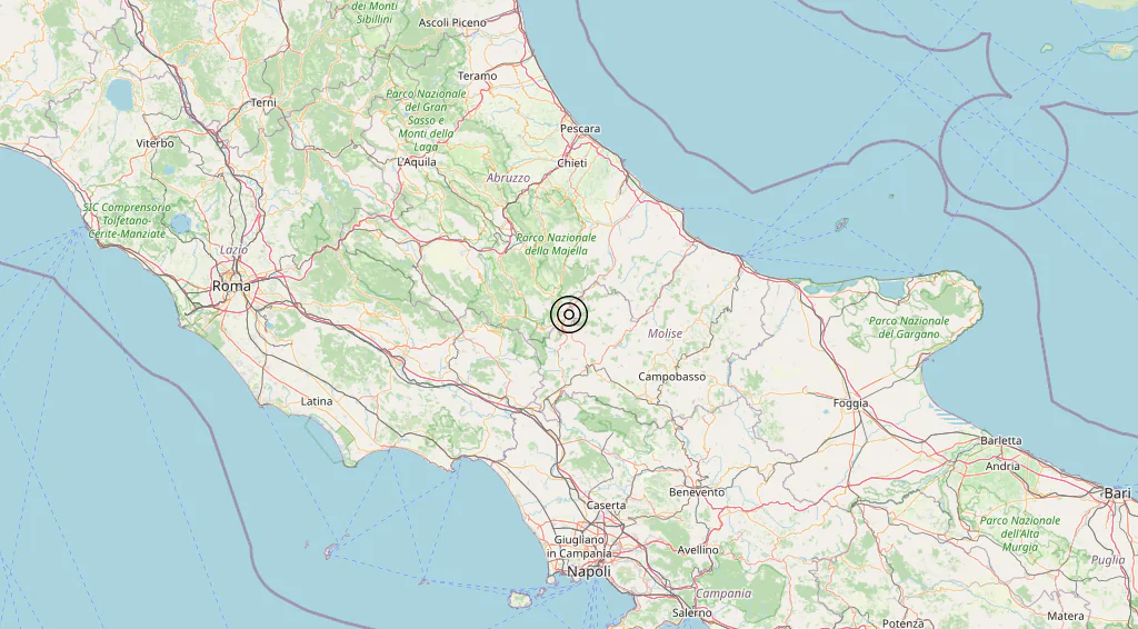 Il 7 dicembre 2024, alle 13:15 di ieri, una scossa di terremoto di magnitudo 3.0 è stata registrata nella zona di Rionero Sannitico, in provincia di Isernia.