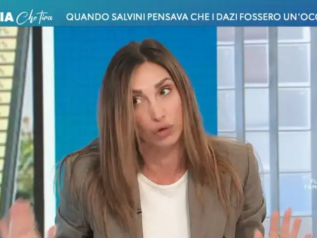 Scontro in studio tra la giornalista e il conduttore: al centro del dibattito, Trump, i dazi e le posizioni della Lega di Matteo Salvini